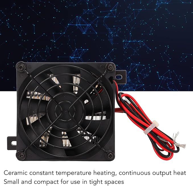 Compact PTC Thermistor Heater with Fan – 12V/24V Constant Temperature Air Heater Module for Car, Humidifier & Electric Heater Repair, Insulation Type High Efficiency PTC Heating Element
