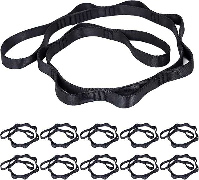 10PCS Nylon Daisy Chain Straps 23 KN for Aerial Yoga Hammock Swing Adjustable Aerial Silk Extender Hanging Rope for Aerial Yoga Belts 3.6FT 5.9FT Long-FlexoryFit