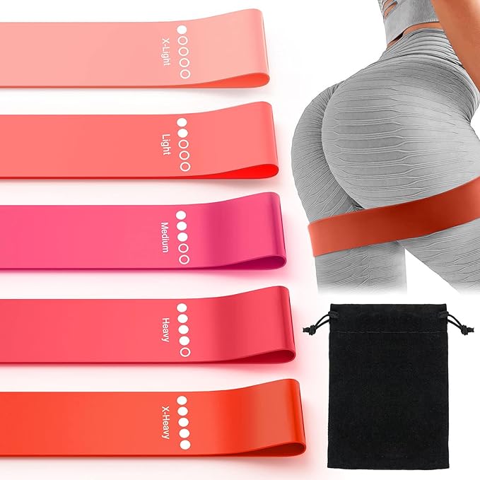 Resistance Bands for Working Out, Elastic Exercice Loop Bands for Physical Therapy, Yoga Starter Set of Stretch Bands for Booty Legs, Pilates Flexbands-FlexoryFit