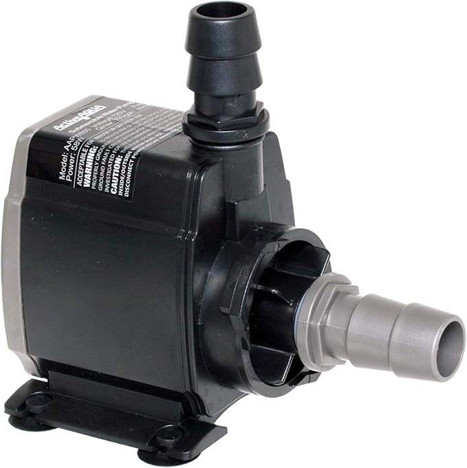 Hydrofarm AAPW550 33-Watt 550 GPH Indoor/Outdoor Hydroponic Aquarium Pond 6ft Power Cord for 55 Gallon Reservoirs Submersible Water Pump, 550-GPH, 8.4 x 3.4 x 6.4 inches, Black