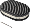 12" Air Cleaner Kit Black Aluminum Oval Full Finned Compatible by TBAPFS