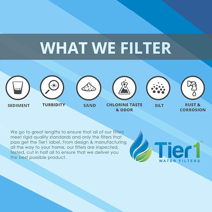 Tier1 25 Micron 10 Inch x 4.5 Inch | 2-Pack Whole House Radial Flow Carbon Block Water Filter Replacement Cartridge | Compatible with Pentek RFC-BB, FXHTC, 155141-43, WRC25HD, Home Water Filter