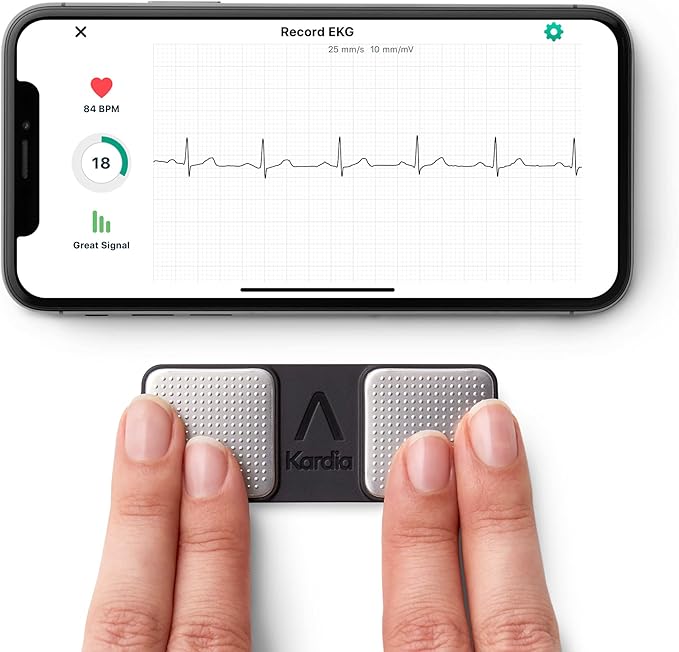 KardiaMobile 1-Lead Personal EKG Monitor – Record at Home – Detects AFib & Irregular Arrhythmias – Easy Results in 30 Seconds – Works w/Most Smartphones-FlexoryFit