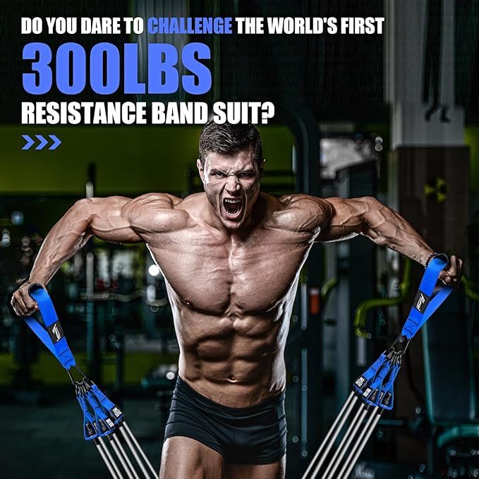 HPYGN Resistance Bands, Heavy Exercise Bands with Handles, Fitness Bands for Working Out, Workout Bands for Men, Weight Bands Set for Muscle Training, Strength, Slim, Yoga, Home Gym Equipment-FlexoryFit