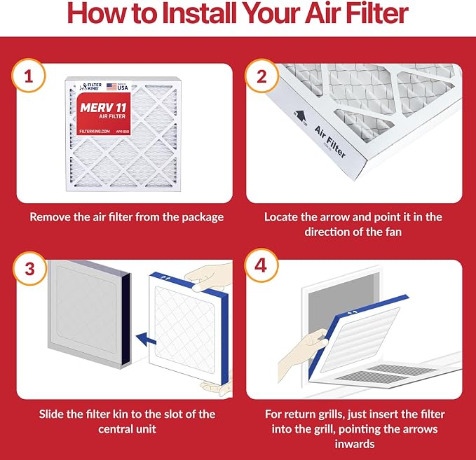 Filter King 16x30x1 Air Filter | 12-PACK | MERV 11 HVAC Pleated A/C Furnace - Image 4