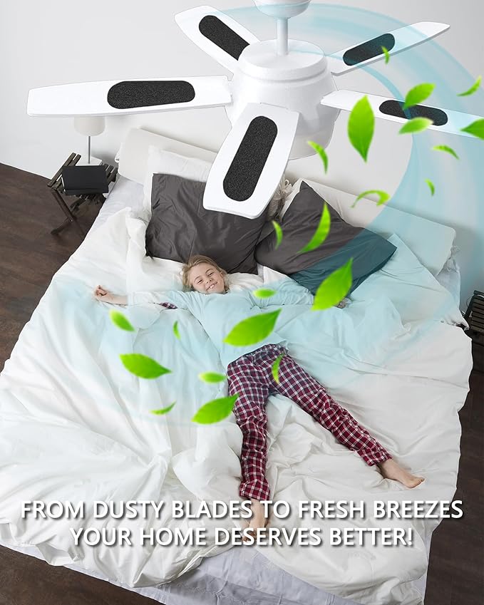 JUIN Ceiling Fan Filters for Blades: Universal Activated Coconut Shell Carbon Filter Unscented Easy-Stick Ceiling Fan Air Filters for Home Office Bedroom Common Household Contaminants (15 Pack)