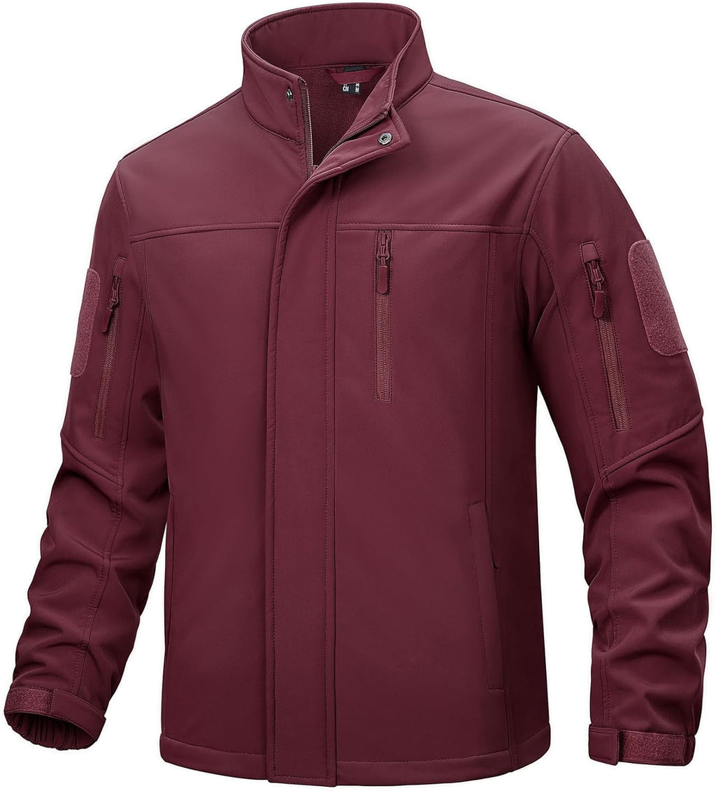 TACVASEN Men's Tactical Softshell Jacket Fleece Lined Water Resistant Windbreaker Military Lightweight Coat for Hiking