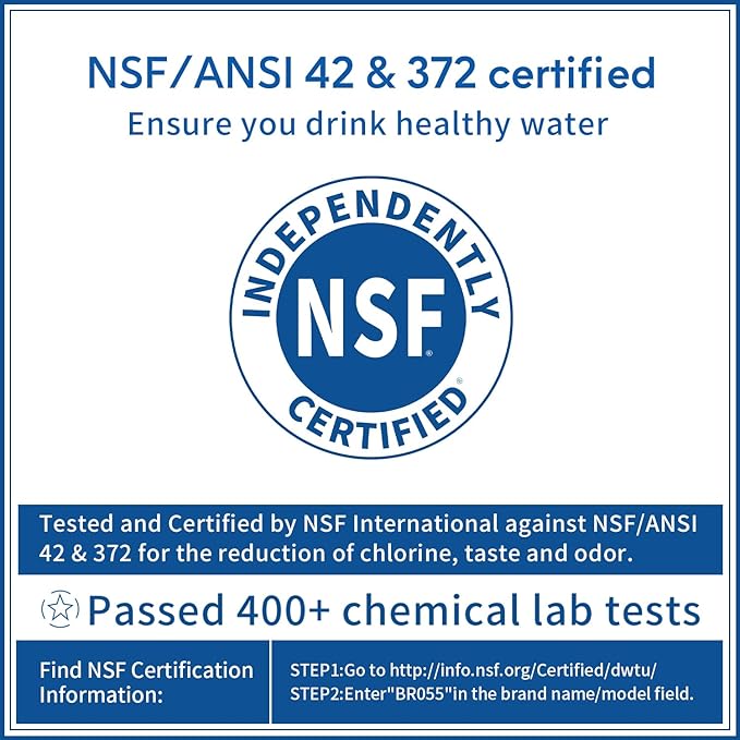 RV Inline Water Filter with Flexible Hose Protector, NSF 42/372 Certified, Reduce Chlorine, Odor, Taste, Rust and Fluoride in Drinking Water, Dedicated for RVs and Marines, Pack of 2