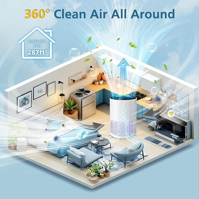 MK-01 MK-06 HEPA Replacement Filter Compatible with Tolife TZ-K1, FreAire KN6391, Kloudi DH-JH01,POMORON MJ001H, MJ012H, Intelabe EPI080/EP1080 Air Purifier, 2 Pack - Standard Version