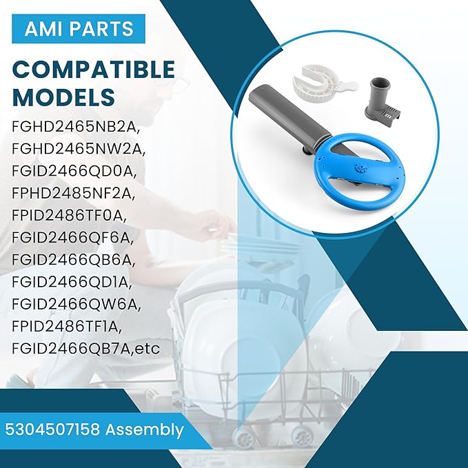 Upgraded 5304507158 Dishwasher Spray Arm Assembly Fit for Frigi-daire Dishwasher Spray Arm with 154252701 5304518968, Replaces 154821902 5304498139 by AMI PARTS