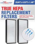 LifeSupplyUSA True HEPA Filter Replacement Compatible with Hunter 30836, 30841, 30847, 30848, 30876 Air Purifier (2-Pack)