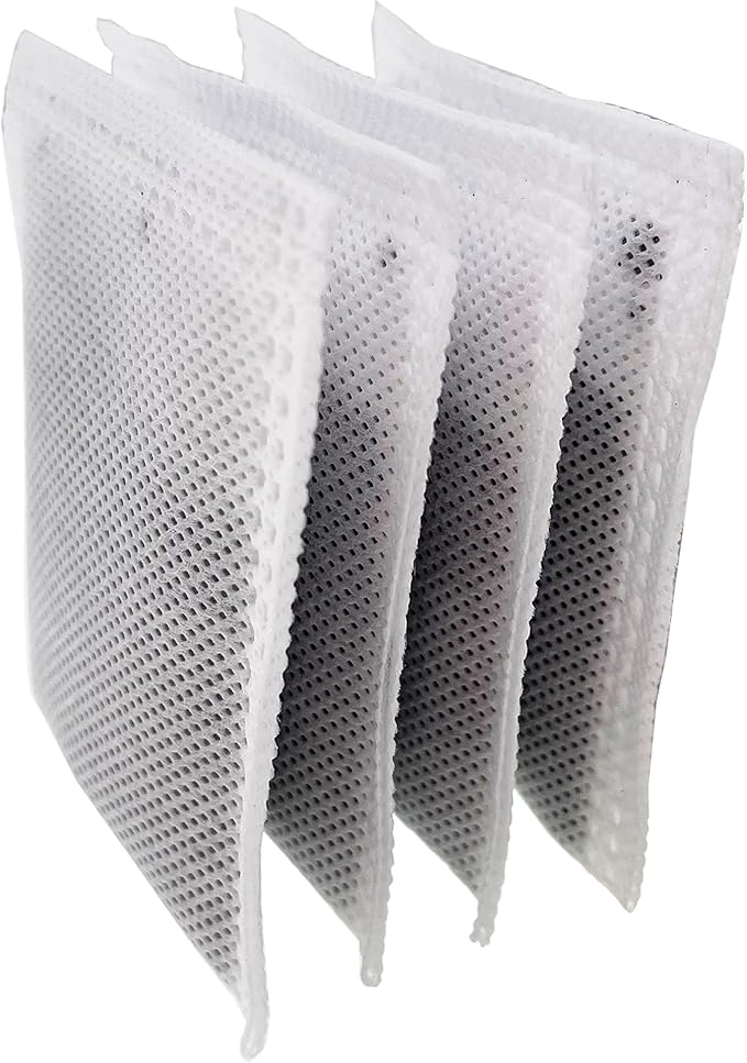 4 Pack Compact Activated Charcoal Odor Absorbing Filter Smaller Refill Deodorizer Compatible with iTouchless Under 8 Gallons Small Trash Cans with Filter Compartment
