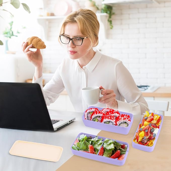 Iteryn Bento Box Lunch Box, 3 Layers Stackable Lunch Containers with Compartments - Leakproof Meal Prep Containers-FlexoryFit