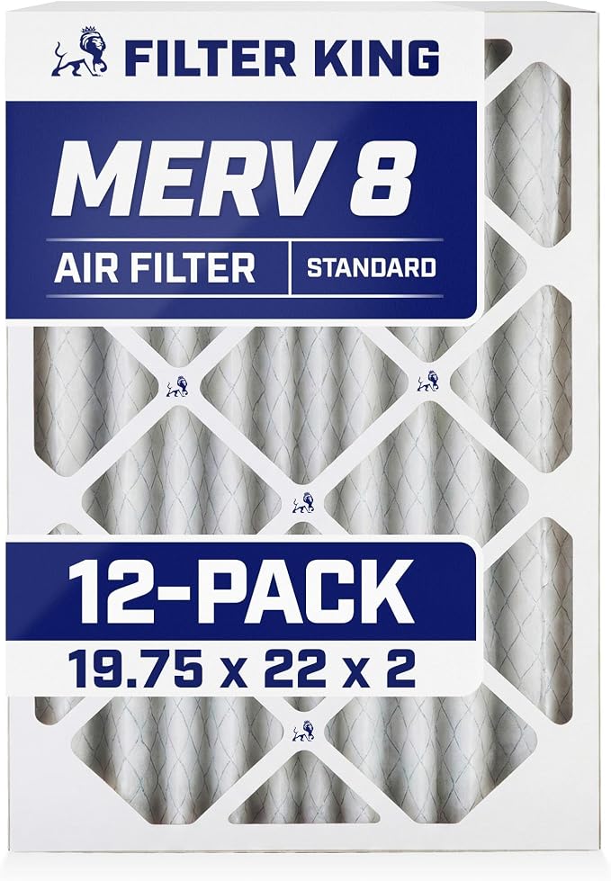 Filter King 19.75x22x2a Air Filter | 12-PACK | MERV 8 HVAC Pleated A/C Furnace by FilterKing