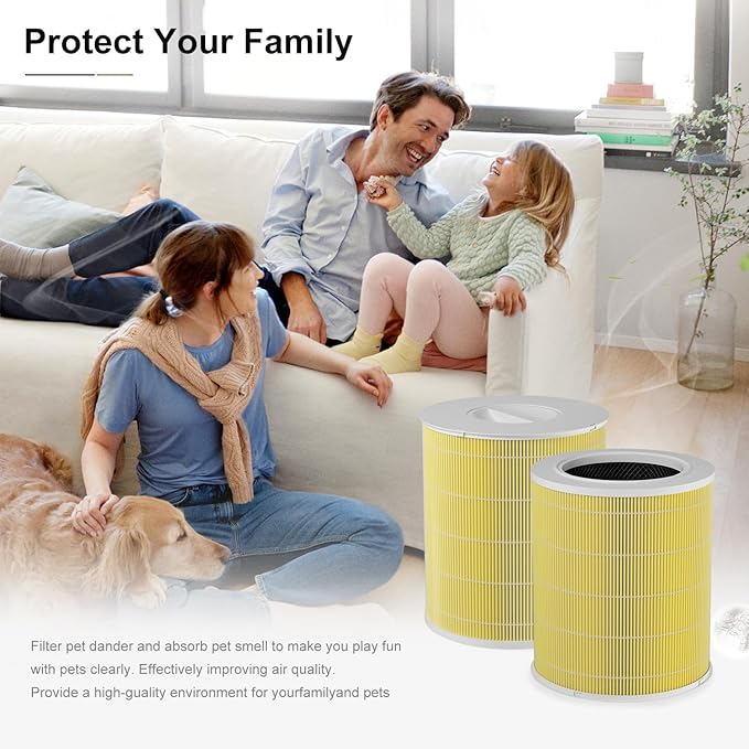 2 Pack AP401 AP402 Filter Replacement, Compatible with Dayette AP401 AP402 and JOWSET AP402 AP403 Air Purifier for Large Room up to 3000Ft², H13 True HEPA Filter, Designed for Pet