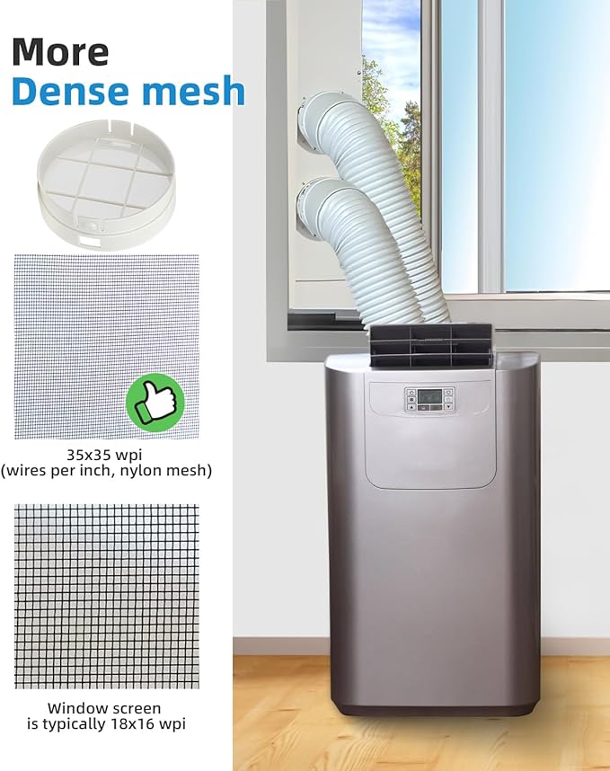 Washable Hose Pre-Filter for Portable Air Conditioner, 5’’ Diamiter 1 Pack White