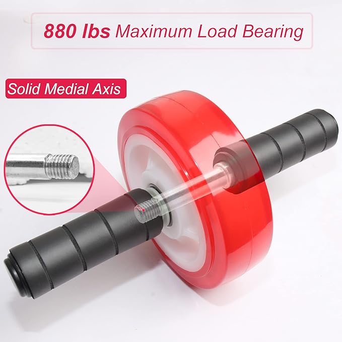 Ab Roller Wheel, Core Exercise Equipment - 880 lbs Weight Capacity, No Noise Ab Wheel for Home Gym Workout-FlexoryFit
