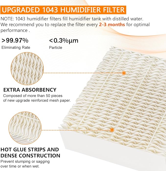 Blutoget 1043 Humidifier Wick Filter Compatible with Essick Air EP9 Series EP9500, EP9700, EP9800, EP9R500, EP9R800 821000 826000 826800 831000 &Bemis Space Saver 800 8000 Series Humidifiers