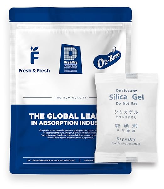 Dry & Dry 200 Gram [5 Packet] Premium Pure & Safe Silica Gel Packets, Desiccant Packs, Silica Gel - Rechargeable Fabric Silica Packets, Moisture Absorbers, Silica Gel Packs