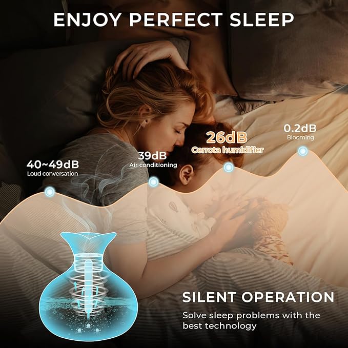 Portable Mini Humidifier, 300ml Small Humidifiers Wooden Vase Flower Aroma Diffuser, Quiet Cool Mist Humidification for Baby Bedroom Travel Office, USB Powered, Colorful Light, Lightwood