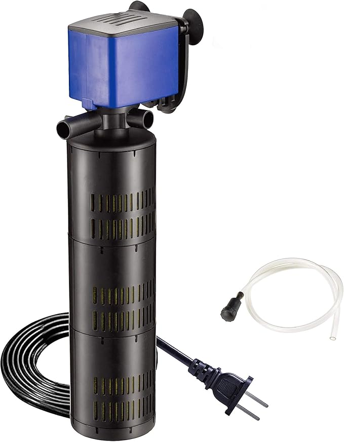 475 GPH Internal Filter Submersible Pump - 3 in 1 Aquarium Fish Tank Pump with Oxygenation, Filtration & Water Cycling, 5 ft max lift, 25W - 2 Pack