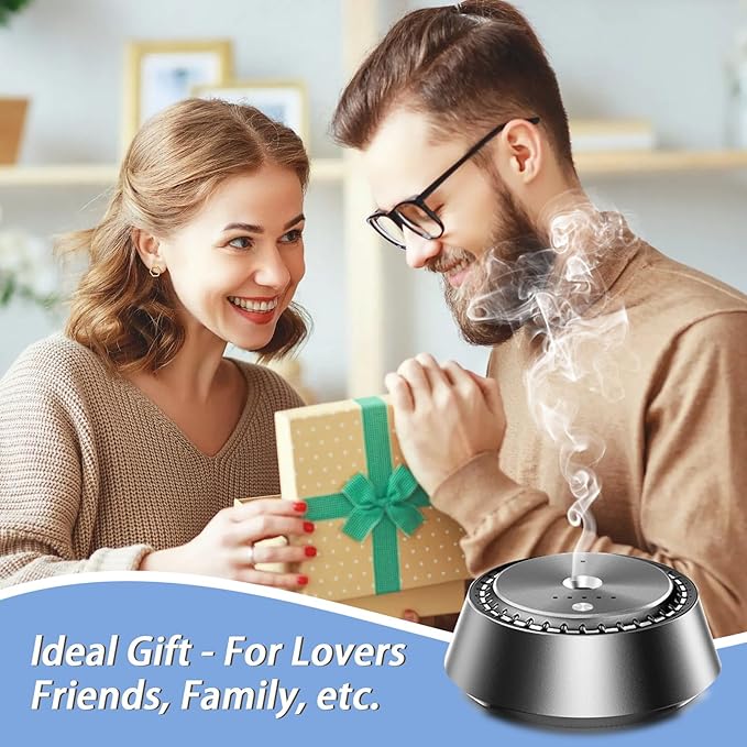 Wireless Car Aromatherapy Diffuser – Ultrasonic Nano Mist, 3-Speed Control, Rechargeable Humidifier & Air Freshener, Alloy PC Design (1, Machine + 4 Oil)