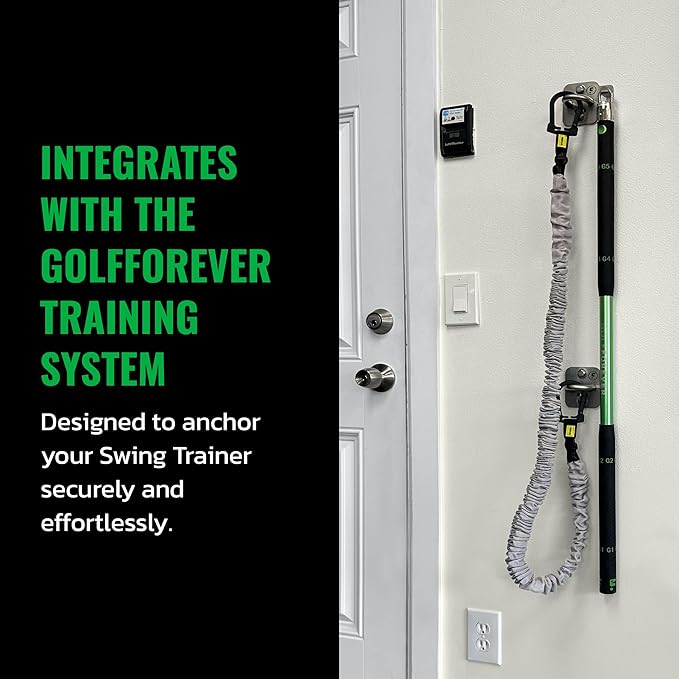GolfForever Wall Anchor Set Proven by Golfer Scottie Scheffler | Golf Swing Training Wall Anchor Point | Premium Golf Training Workout Exercise Equipment to Expand Movements | 3-Pack | 6 Lag Screws-FlexoryFit