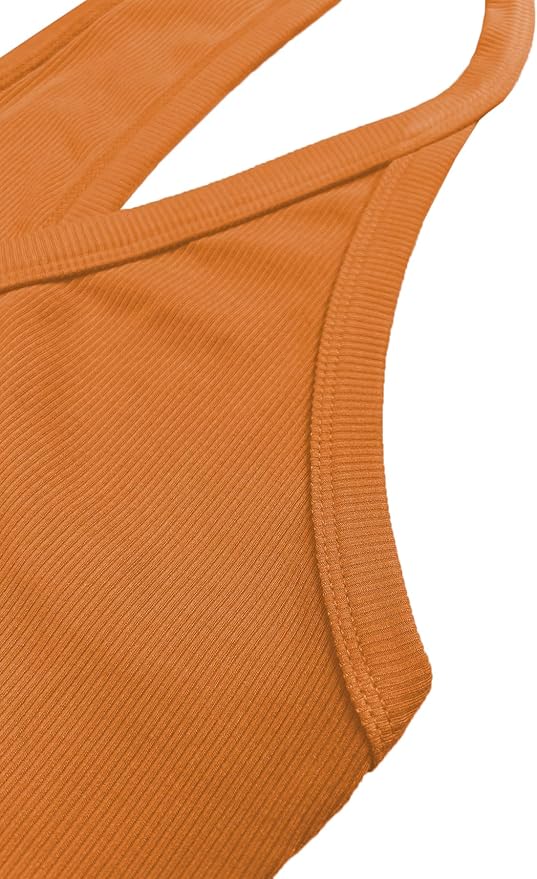 iGENJUN Workout Tops for Women Racerback Basic Tank Summer 2025 Camisole V Neck Slim Fit Ribbed Sleeveless-FlexoryFit