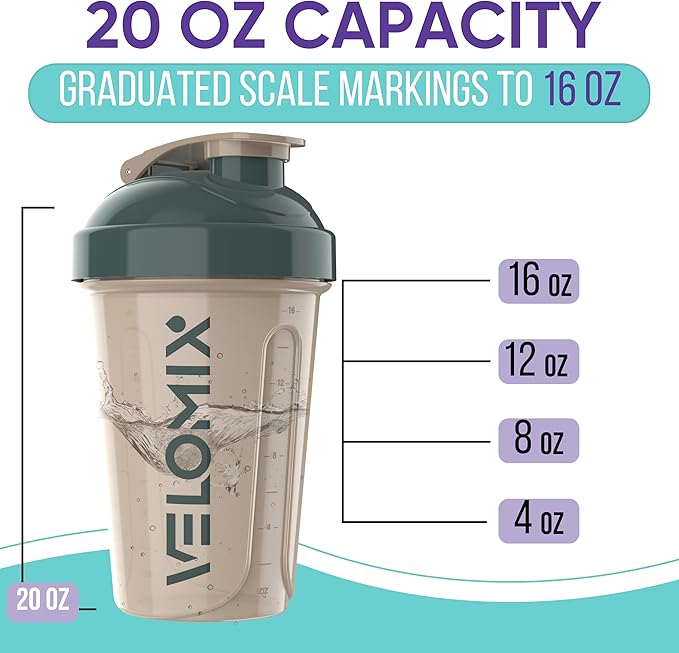 '-2 Pack- 20 oz Protein Shaker Bottles for Protein Mixes, 2x Wire Whisk, Leak Proof Shaker Cups for Protein Shakes and Pre Workout, Protein Shaker Bottle Pack, Protein Mixer Cup(Blue&Beige)-FlexoryFit