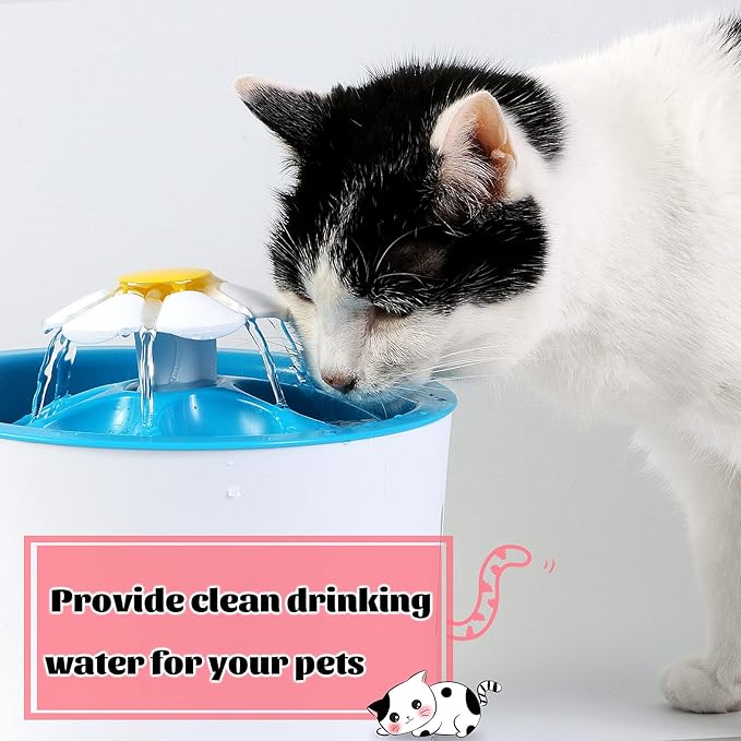 Tuanse 8 Pieces Cat Pet Water Fountain Filters Replacement Round Filter Foam for Pet Cat Drink Water Sponge Filter Replacement for 2. 5 L/84 oz 2. 2 L/ 74 oz Stainless Steel Dog Fountain