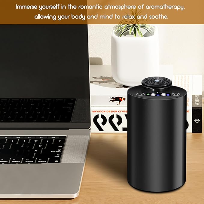 Diffuserlove Waterless Diffuser Essential Oil Diffusers Portable Car Aromatherapy Diffuser Travel Cordless Air Diffuser for Home Rechargeable Scent Machine Red