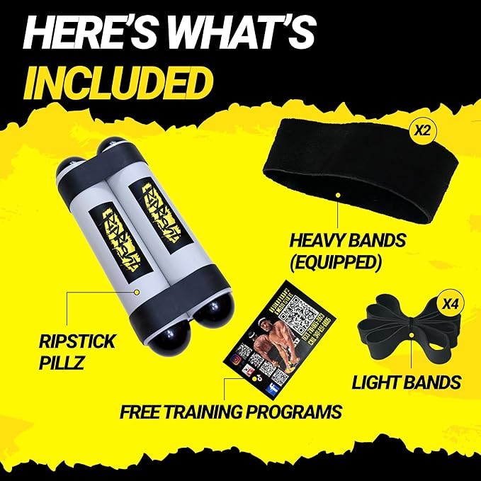 Premium RipStick Pillz, Workout Equipment for Joint Rehab, Shoulder Strength, Resistance Training, and Muscle Building, with 6 Adjustable Resistance Bands-FlexoryFit