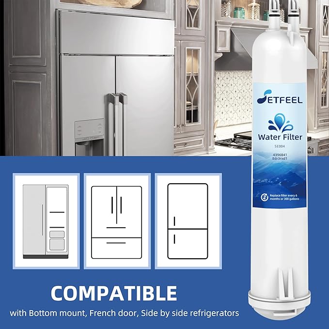 Edr3rxd1 4396841 Water Filter Replacement For Everydrop Filter 3, Compatible With Kenmore Refrigerator 9083, kad3rxd1, Whirlpool whr3rxd1, 9030, 460-9083, 4396841, 4396710, 3 Pack SETFEEL
