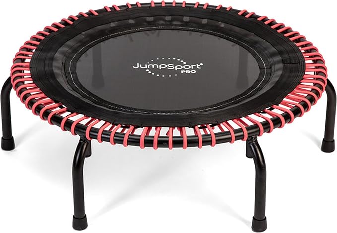 JumpSport 350 PRO Indoor Heavy Duty Fitness Trampoline, 39-inch | 36 Premium EnduroLast 4 Elastic Cords | Customized Bounce with 7 Settings | 300 lb Wt. Rating | 60-Day Free Trial to 350+ Videos-FlexoryFit