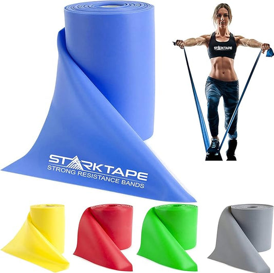 Resistance Bands Professional 8,16, 25, 50 Yards Bulk Rolls. Latex-Free Elastic Physical Therapy Band. No Scent, No Powder - Perfect for Home Exercise, Yoga, Pilates, Gym, Rehab, Workout-FlexoryFit