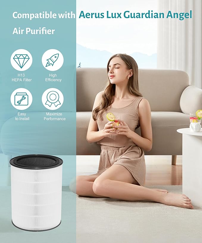 F179A Replacement Filter Compatible with Aerus Lux Guardian Angel Air Purifier 00693 Model F179A, 3-in-1 Filtration System with True HEPA(H13) Activated Carbon and Pre-Filter, 1 Count