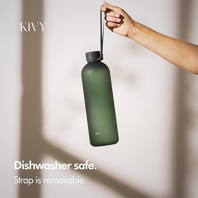 KIVY Slim Water Bottle 50oz [Lightweight & Shatterproof] - Reusable Tritan Water Bottle - Leak Proof Water Bottle for Women & Men - No Spill - Dishwasher Safe‚-FlexoryFit