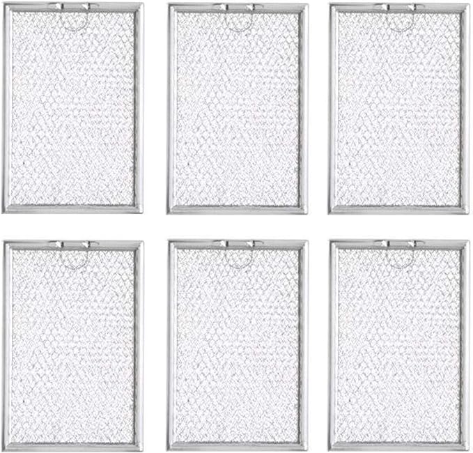 Filter Everything Replacement Whirlpool 4358853 Compatible Replacement Aluminum Filters - 5 x 7-5/8 x 3/32" (6-Pack)