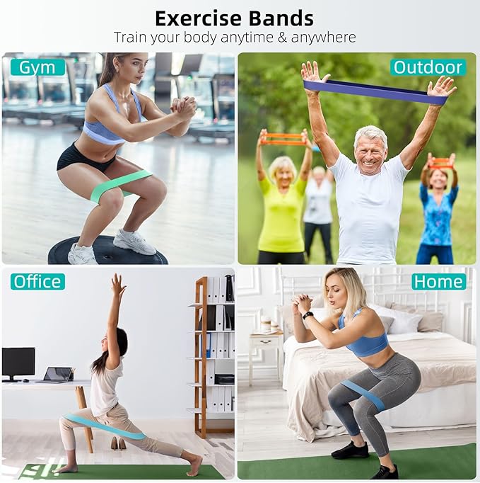 Resistance Bands for Working Out, Elastic Pilates Flexbands for Physical Therapy Yoga, Stretch Exercice Loop Bands for Booty Legs-FlexoryFit