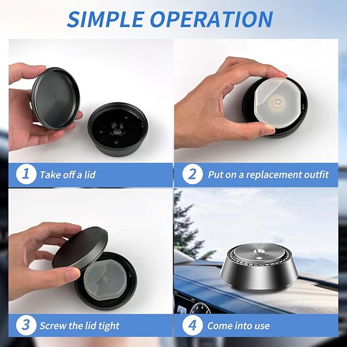 Wireless Car Aromatherapy Diffuser – Ultrasonic Nano Mist, 3-Speed Control, Rechargeable Humidifier & Air Freshener, Alloy PC Design (1, Machine + 1 Oil)