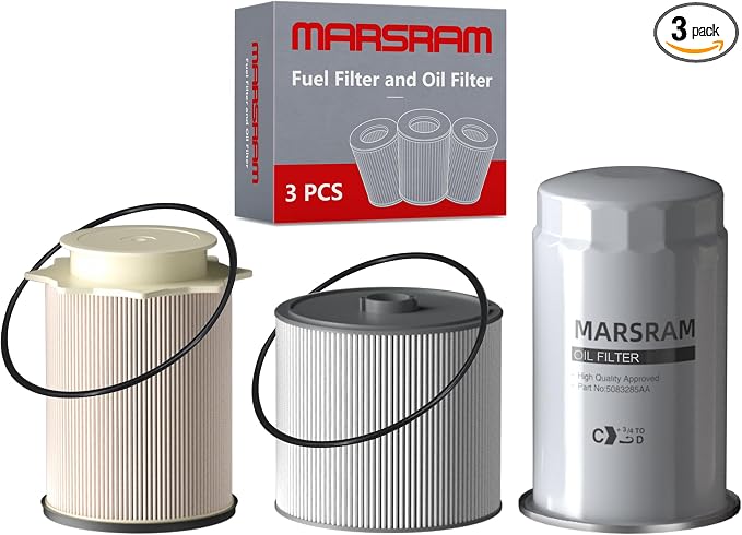 Marsram 6.7 Cummins Fuel Filter and Oil Filter Kit Fits by Marsram