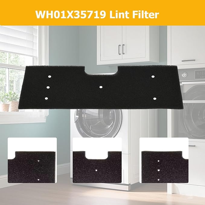 WH01X35719 Lint Filter Compatible with GE Washer Dryer Combo Replacement for Hand Washable Reusable Foam Lint Filter PFQ97HSPVDS 8pcs
