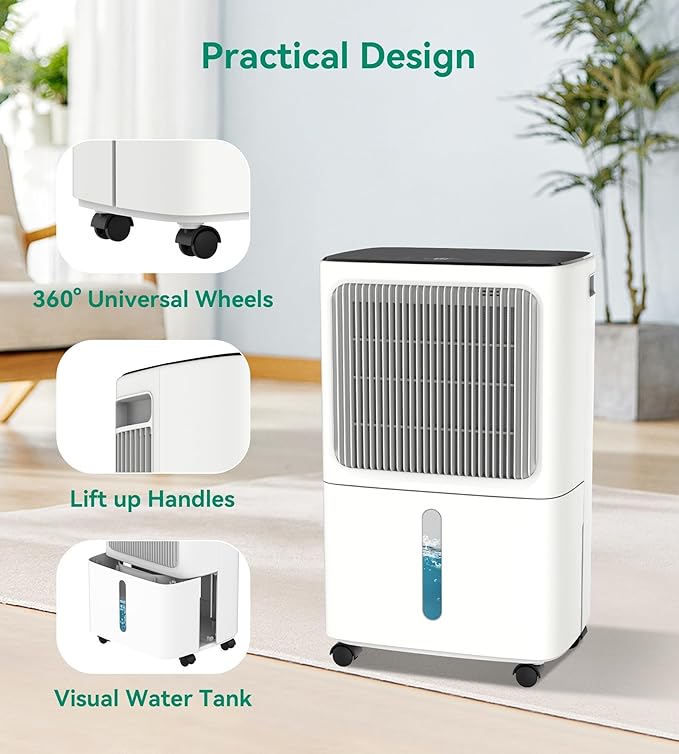 Dehumidifiers for Home, Large Room, Bathroom, Three Operation Modes, Intelligent Humidity Control