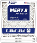 Filter King 11.25x11.25x1 Air Filter | 4-PACK | MERV 8 HVAC Pleated A/C Furnace Filters | MADE IN USA | Actual Size:: 11.25 x 11.25 x .75"