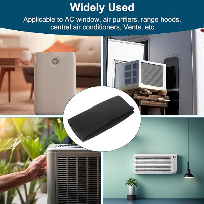 PATIKIL 39" x 20" x 0.6" Air Conditioner Filter Replacement, Washable Reusable Cut to Fit Foam Filter Air Filter for RV AC Vent Window Purifiers Computer, 40PPI
