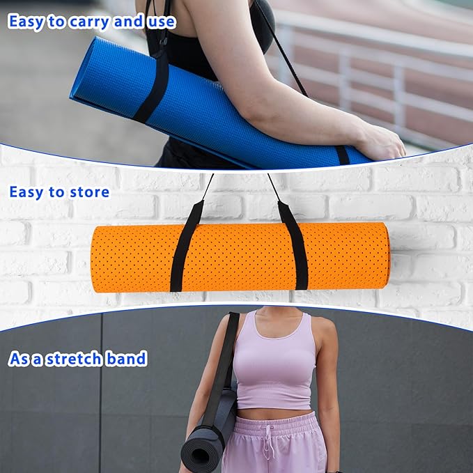Black Yoga Mat Sling 1 Pcs Multi-purpose Straps Easy-Cinch Yoga Mats Holder Adjustable Strap Hands-Free Easy to Carry for Carrier and Organizing - Mat Not Included-FlexoryFit