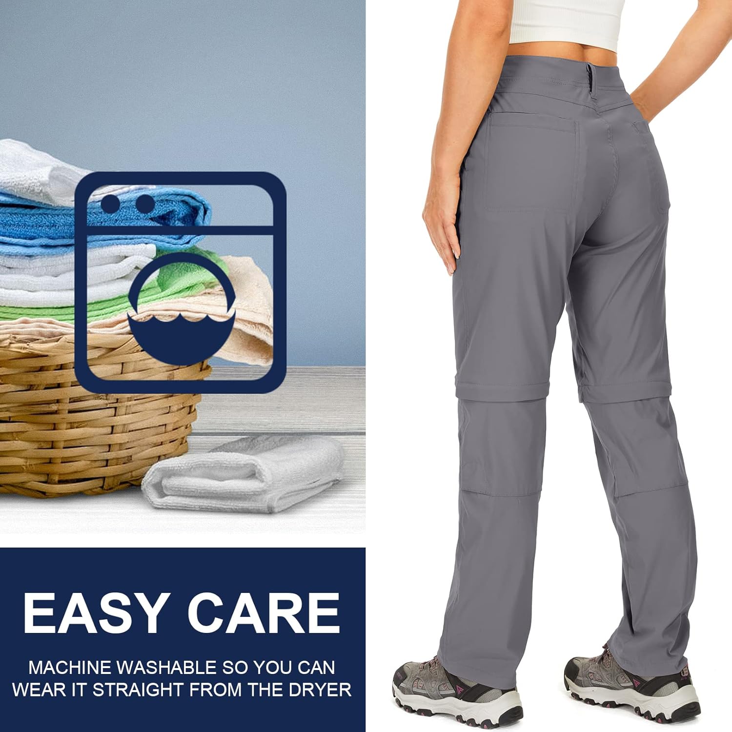 Women's Hiking Pants Convertible Zip Off Lightweight Quick Dry Outdoor Travel Camping Safari fising Pants