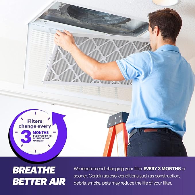 BNX TruFilter 20x20x1 Air Filter MERV 8 (12-Pack) - MADE IN USA – Dust & Pet Defense Electrostatic Pleated Air Conditioner HVAC AC Furnace Filters for Dust, Pet, Mold, Pollen MPR 600 – 700 & FPR 5
