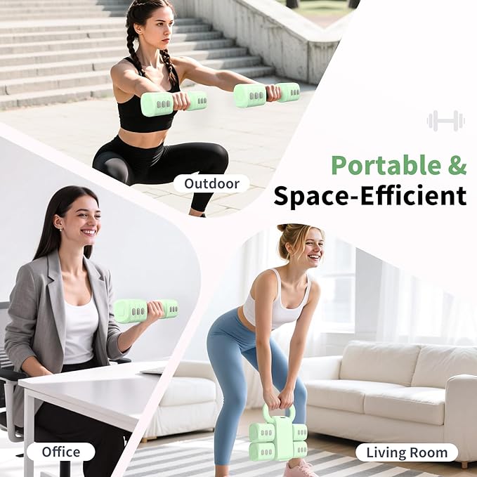 2-in-1 Adjustable Dumbbells Set, 4 Levels Weight Dumbbells Set for Women Men, Each 2.2/3.3/4.4/5.5lb Hand Weights with Kettlebell Form for Home Gym Exercise Training-FlexoryFit