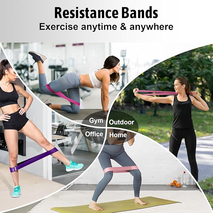 Resistance Bands for Working Out, Exercise Bands Resistance Bands Set with 5 Resistance Levels, Multi-Colored Workout Bands for Indoor & Outdoor Fitness, Leg Strength Training, Yoga-FlexoryFit